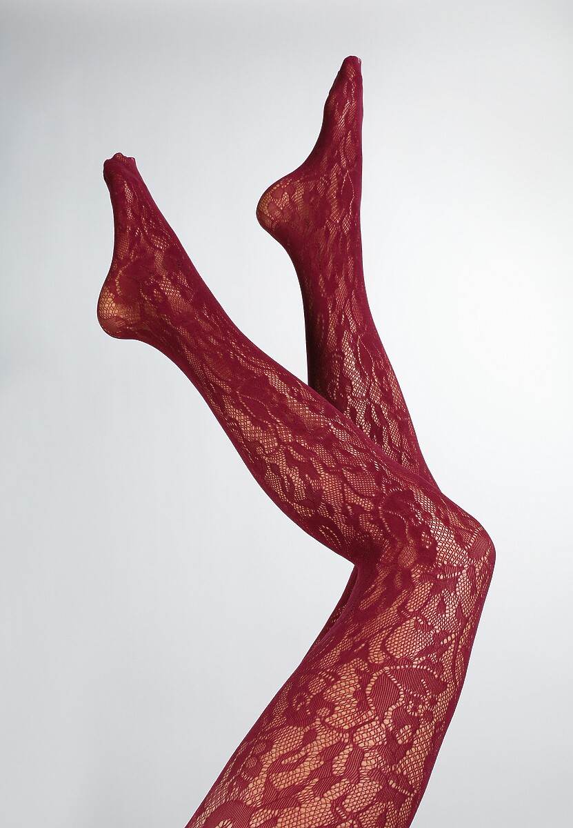 Brązowe Rajstopy Koronkowe w Eleganckim Stylu Fihanoriel