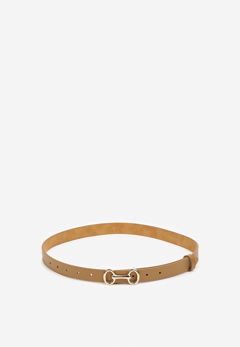 Jasnobrązowy Pasek z Metaliczną Sprzączką Pefia