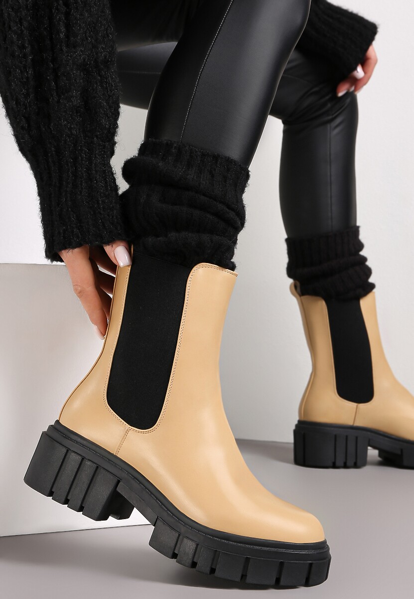 Beżowe Botki Acheis