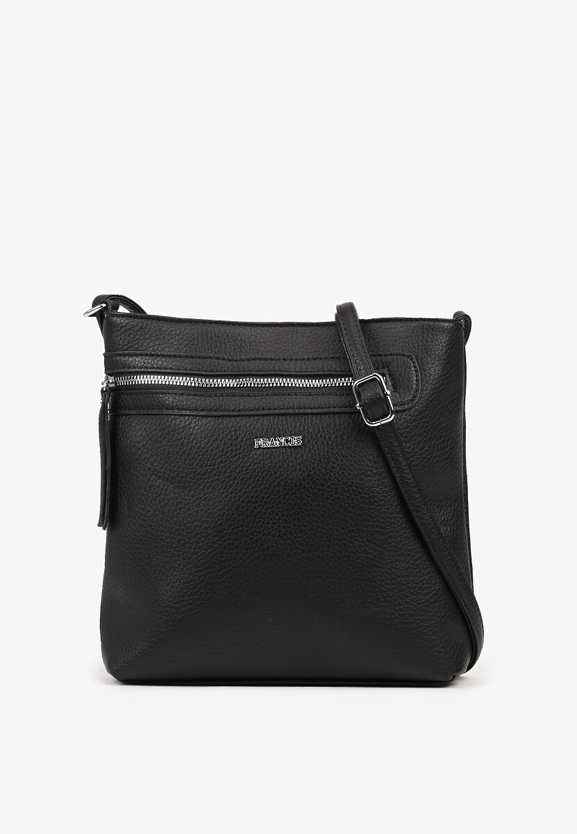 Czarna Kwadratowa Torebka Listonoszka z Suwakiem Dolatia