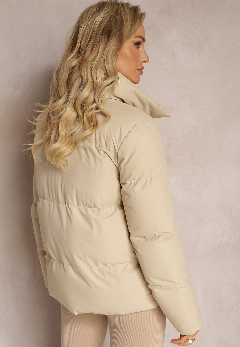 Jasnobeżowa Pikowana Kurtka na Napy Elriona