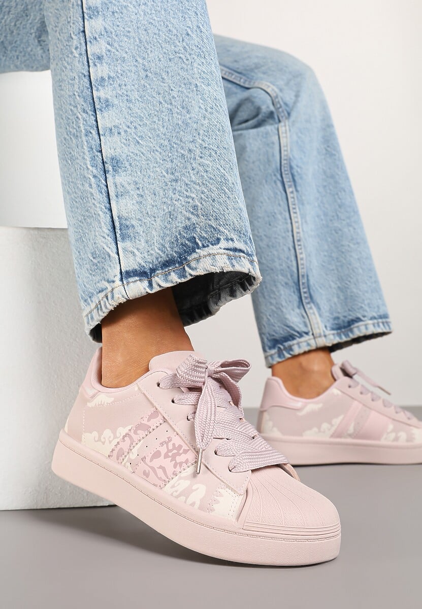 Różowe Sneakersy w Geometryczny Wzór Valdisa
