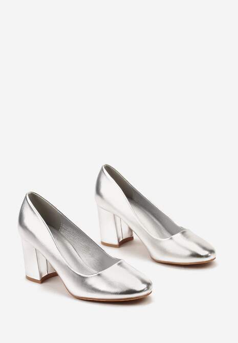 Srebrne Klasyczne Czółenka na Słupku Mogha