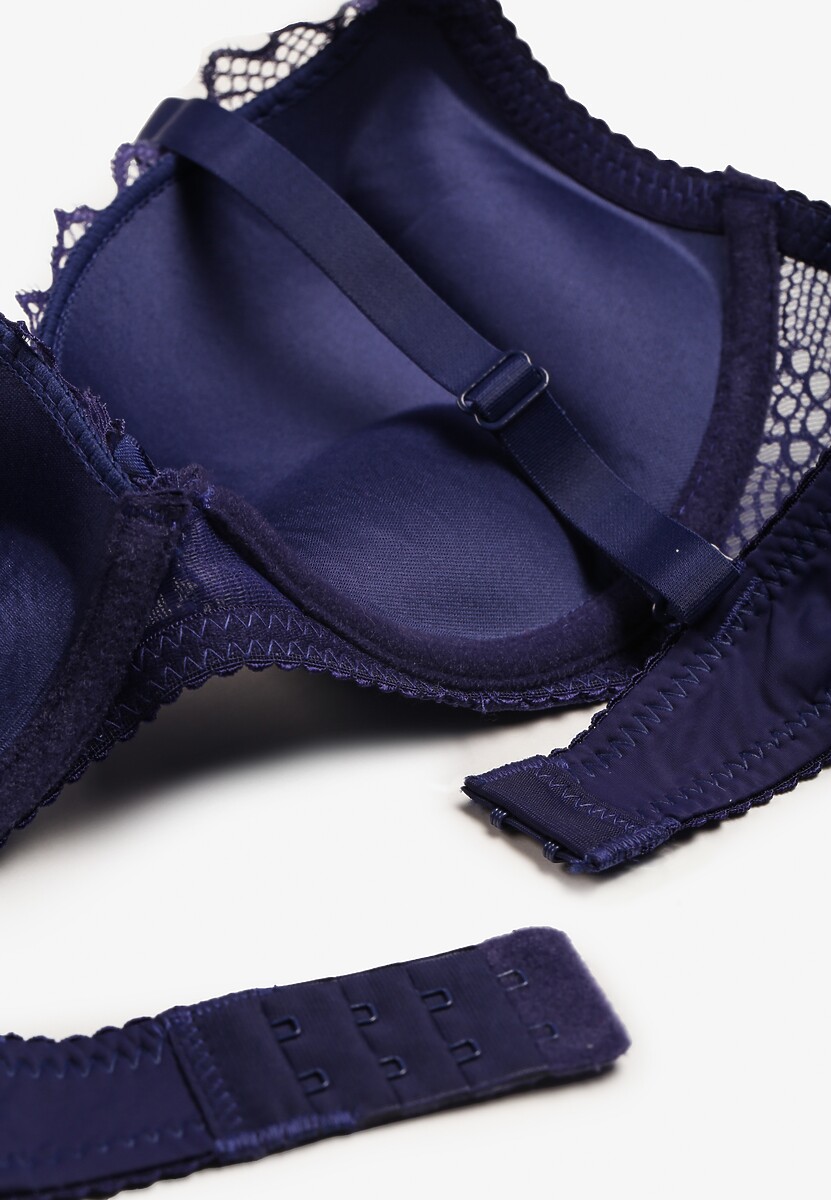 Fioletowy Biustonosz Push Up z Koronką Pahalia