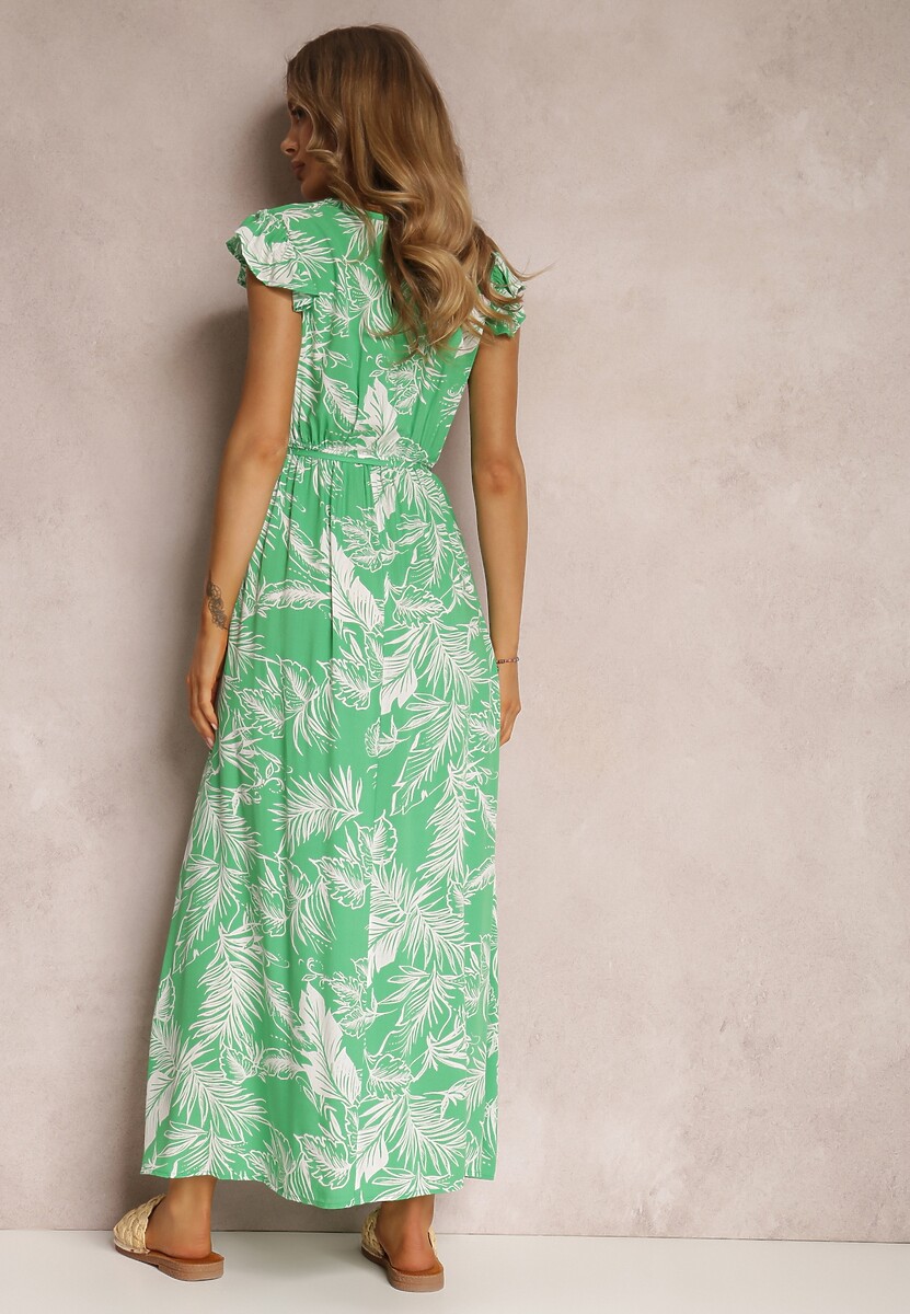 Zielona Sukienka z Paskiem Panovera