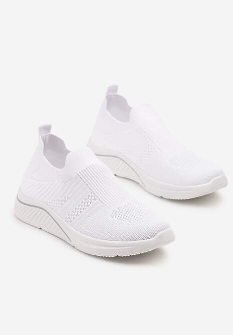 Białe Siateczkowe Buty Sportowe Sneakersy o Wsuwanym Fasonie Niltewi