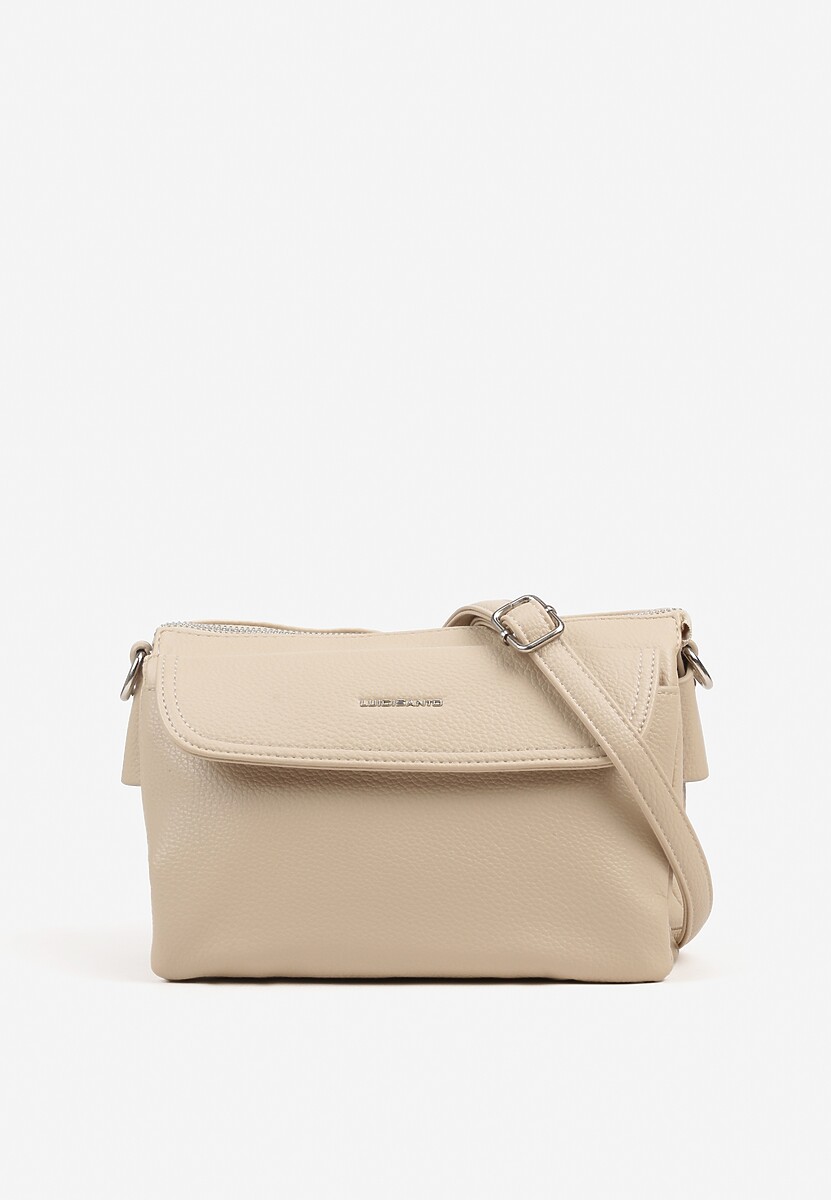 Ciemnobeżowa Torebka Typu Listonoszka w Klasycznym Stylu Izamara