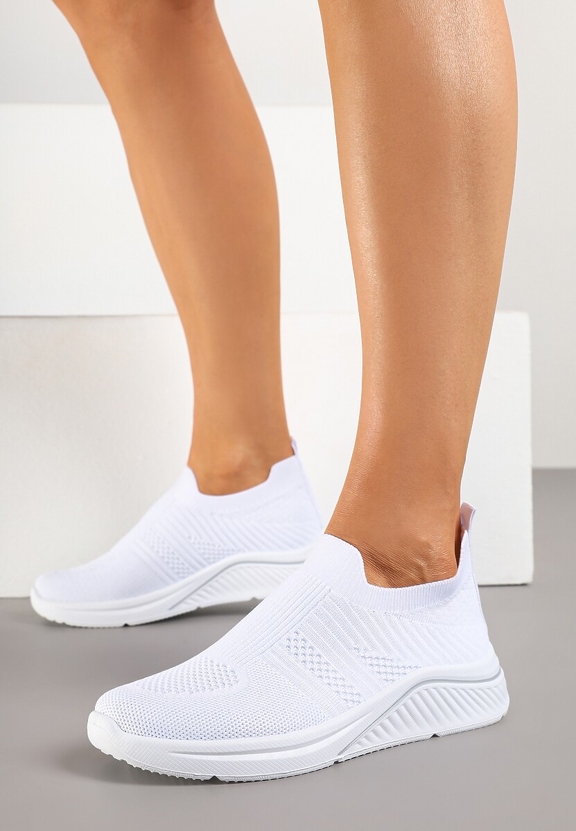Białe Siateczkowe Buty Sportowe Sneakersy o Wsuwanym Fasonie Niltewi