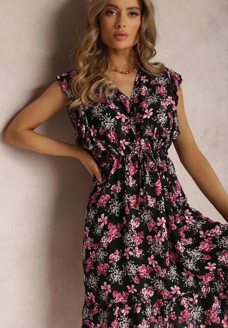 Czarna Sukienka z Wiskozy Philameia