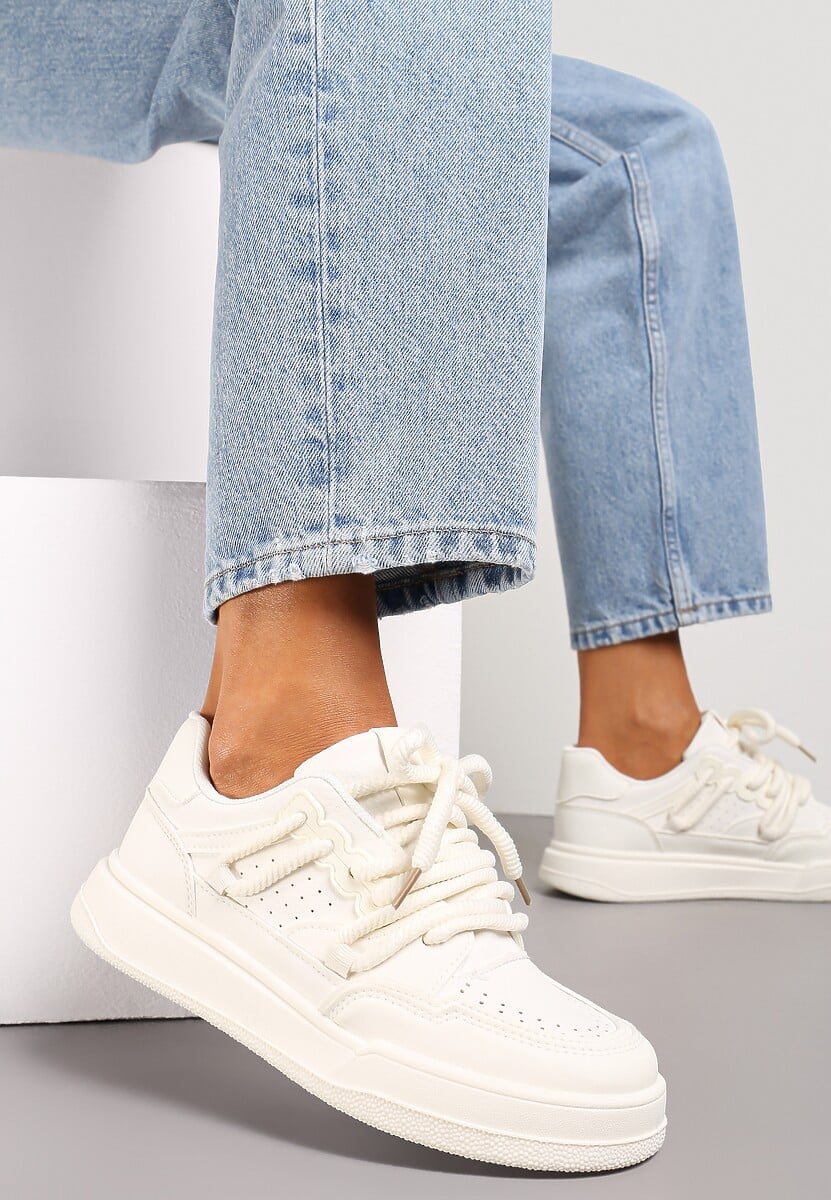 Beżowe Sneakersy Sylvena