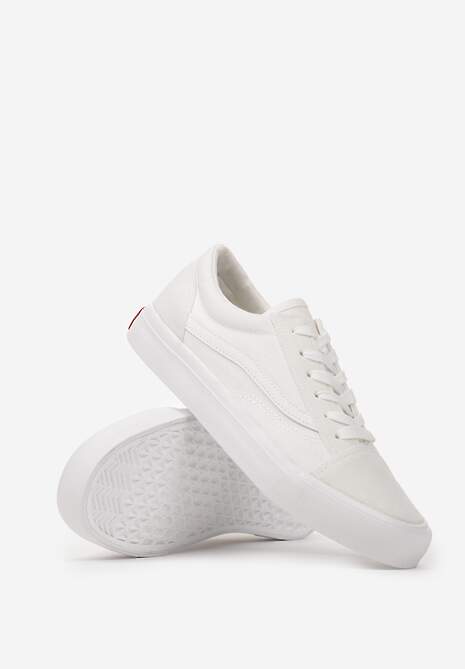 Białe Tenisówki z Boczną Naszywką Simeris