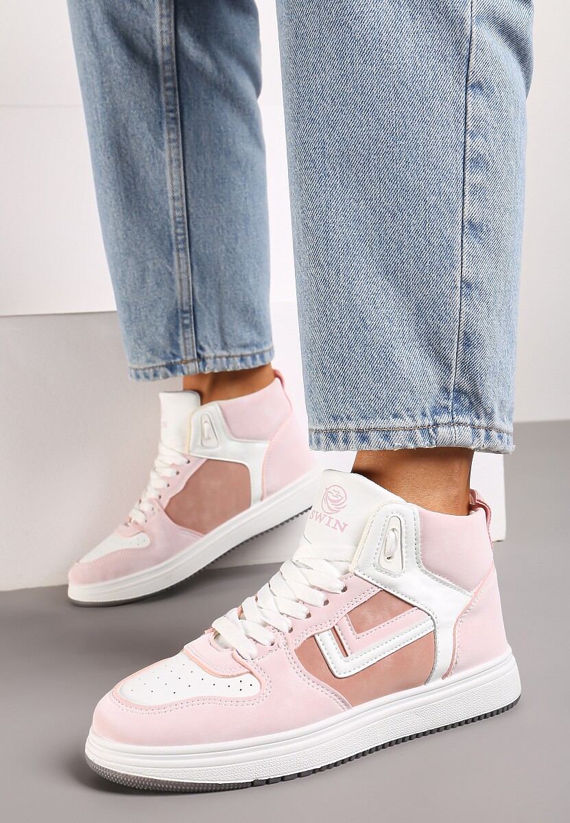 Biało-Różowe Sneakersy Maeramia