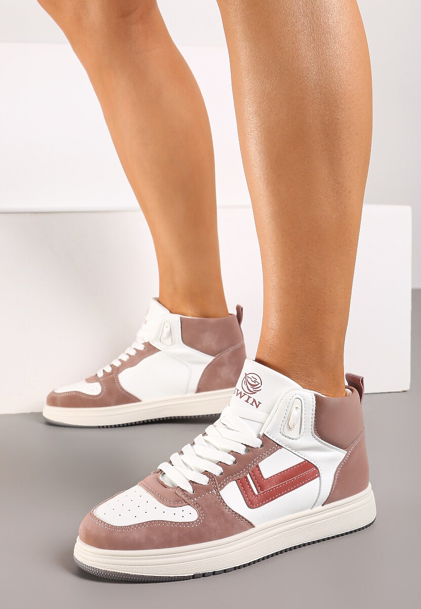 Beżowo-Zielone Sneakersy Maeramia