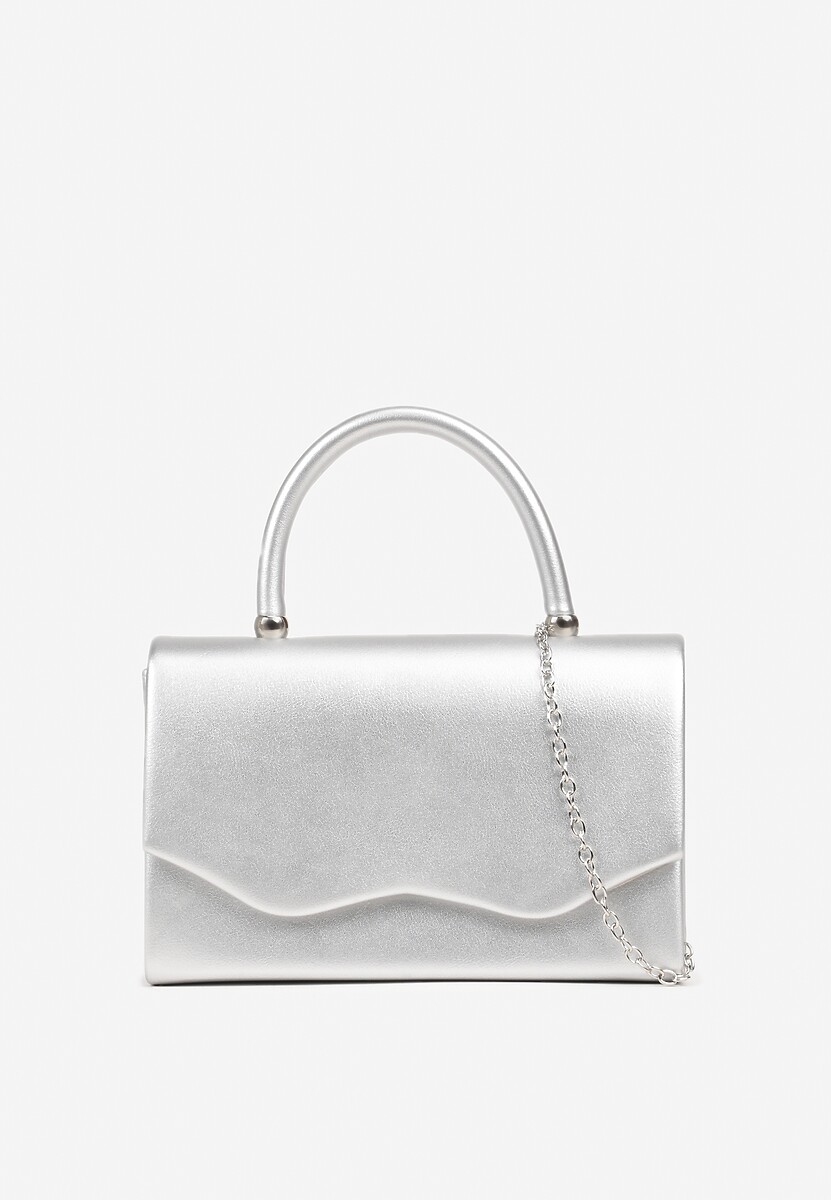 Złota Wieczorowa Torebka o Prostokątnym Kształcie z Rączką i Klapą Zarissae