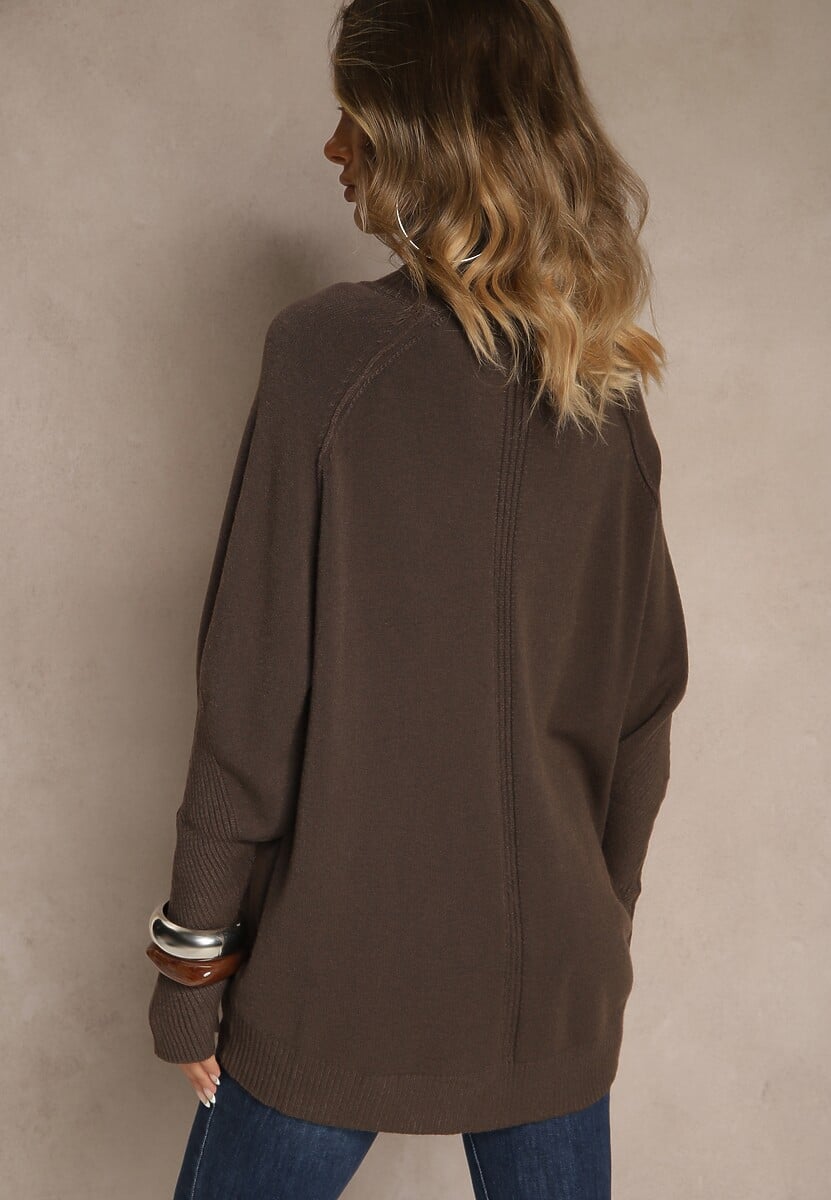 Brązowy Golf z Domieszką Kaszmiru o Prostym Kroju Zoirsova