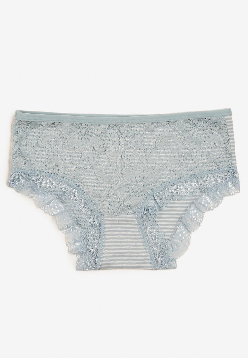 Beżowe Koronkowe Majtki Figi z Bawełny Kathrin