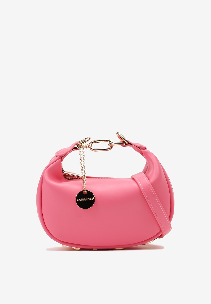 Fuksjowa Mała Torebka z Napisem i Odpinanym Regulowanym Paskiem  Xyliase