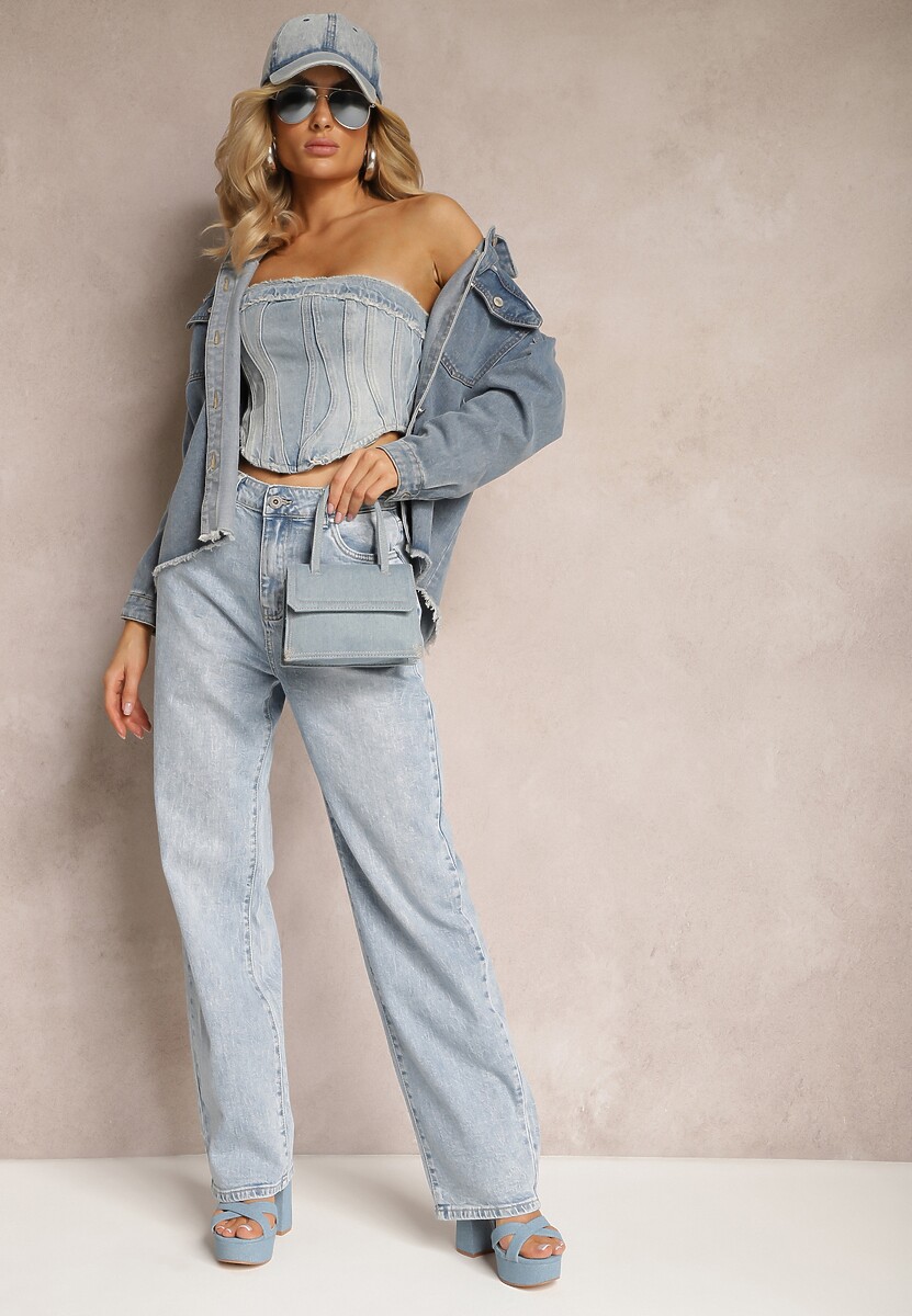 Niebieskie Jeansy Szerokie Tryphopis