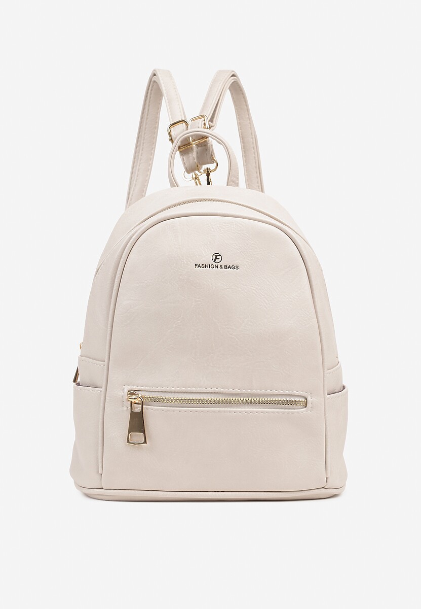 Szary Casualowy Plecak z Metalicznym Suwakiem Idalerra