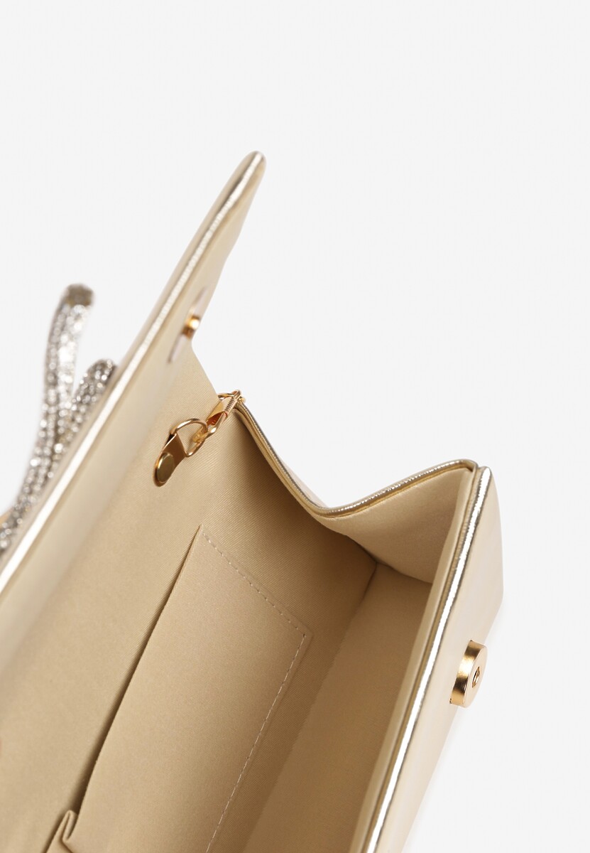 Złota Torebka Kopertówka Vices z Uchwytem i Łańcuszkiem na Ramię Janesce
