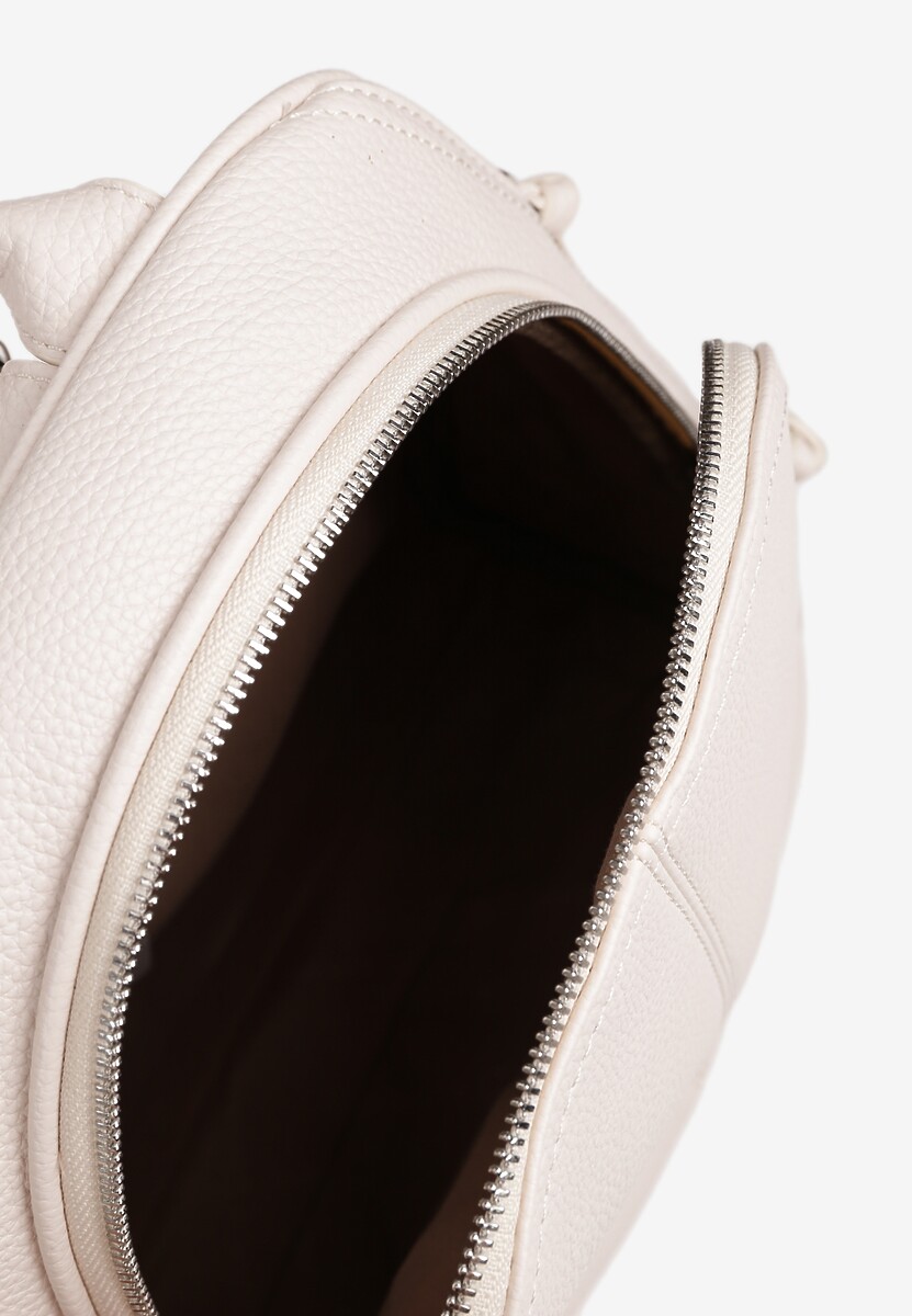 Jasnobeżowy Plecak z Napisem i Ozdobnymi Suwakami Edelli