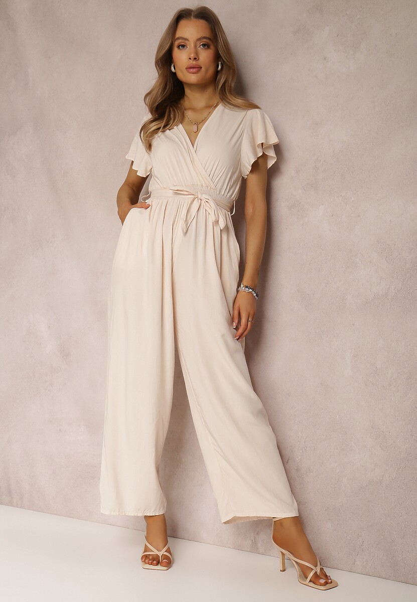 Jasnobeżowy Kombinezon z Wiskozy Zotolio