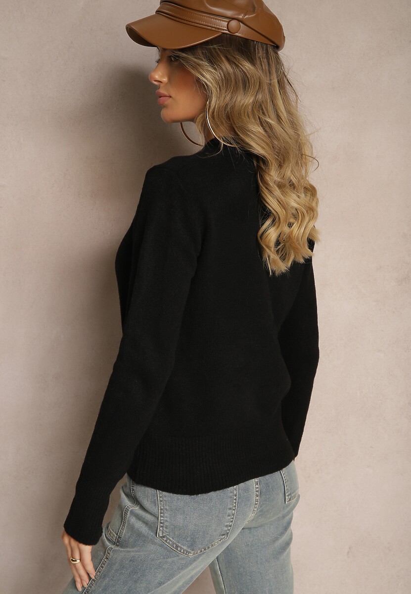 Czarny Klasyczny Sweter Porttina