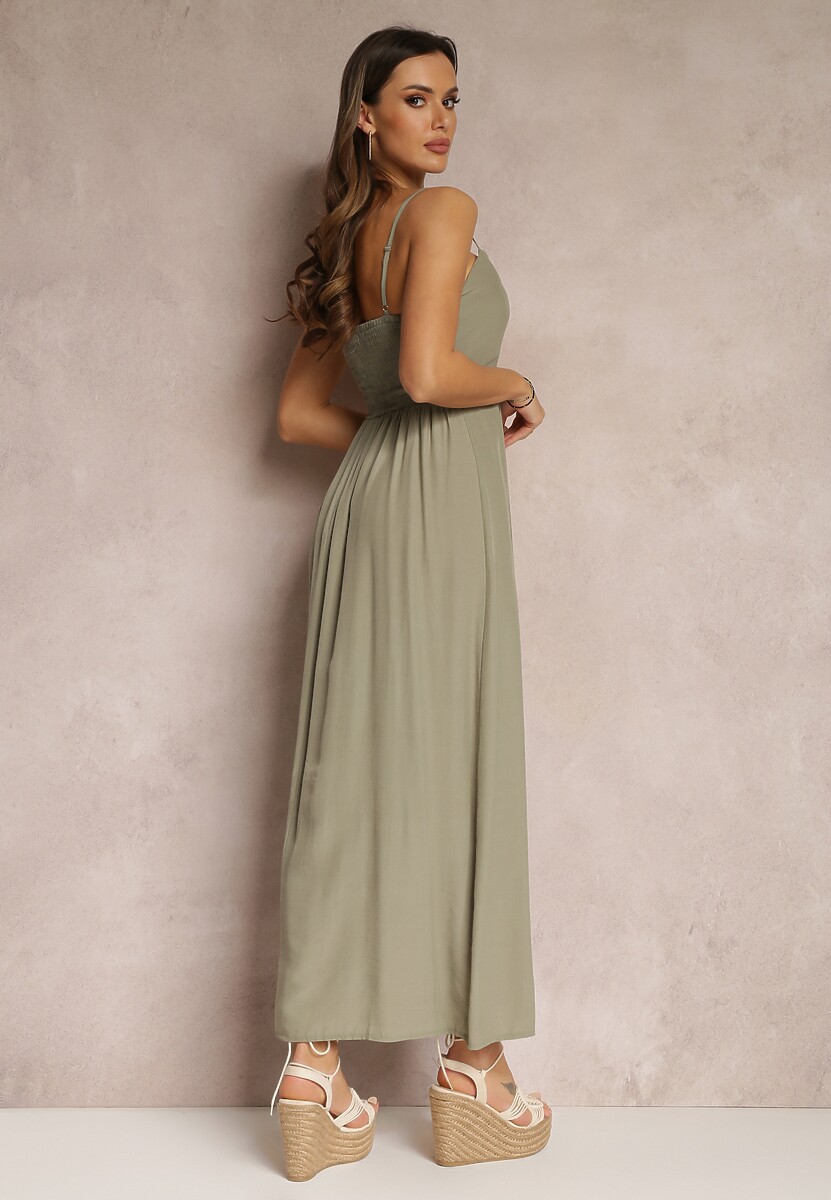 Ciemnozielona Sukienka Pallepheu