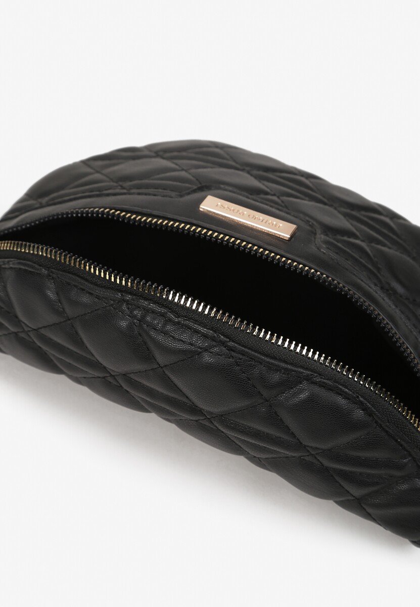 Czarna Nerka Pikowana z Paskiem i Łańcuszkiem Guergoria