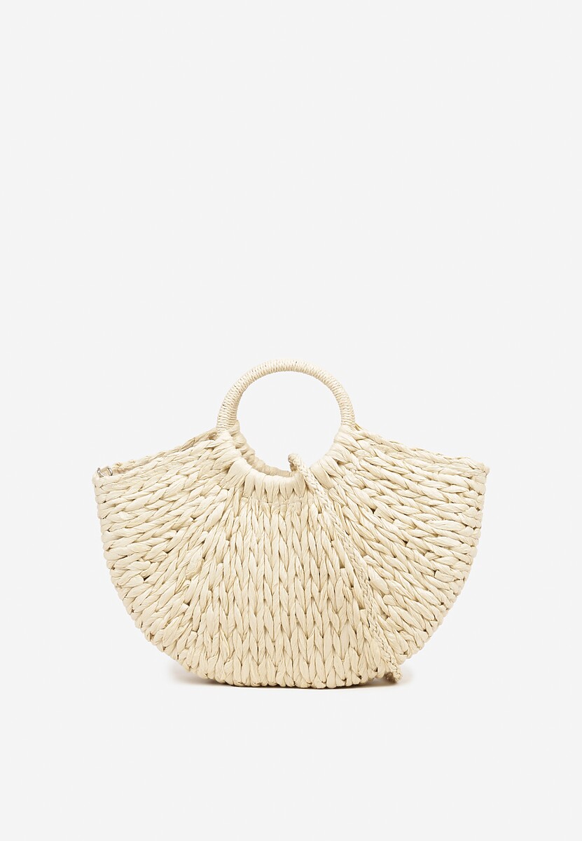 Beżowa Torebka z Dwoma Rączkami i Plecionką Revienna