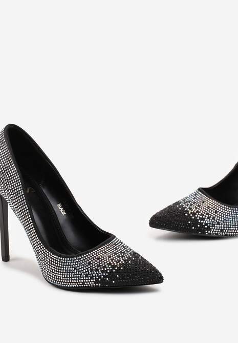 Czarne Szpilki w Cyrkonie z Noskiem w Szpic Ganara