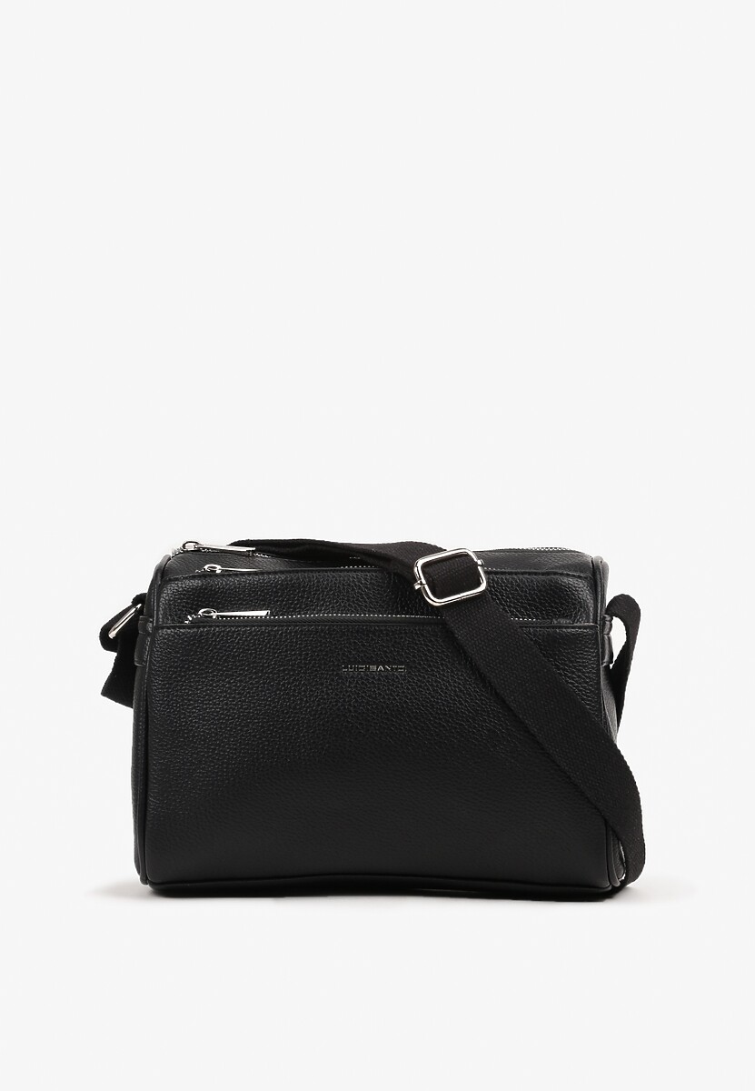 Czarna Torebka Typu Listonoszka z Czterema Komorami Davirienne