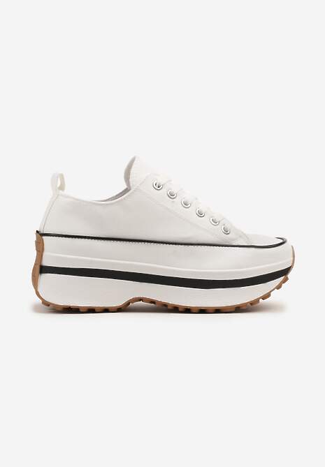 Białe Trampki na Platformie pod Kostkę Faloniela