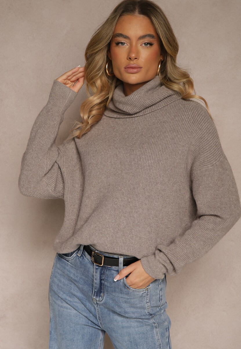 Bordowy Golf z Domieszką Wiskozy i Kaszmiru Azivara