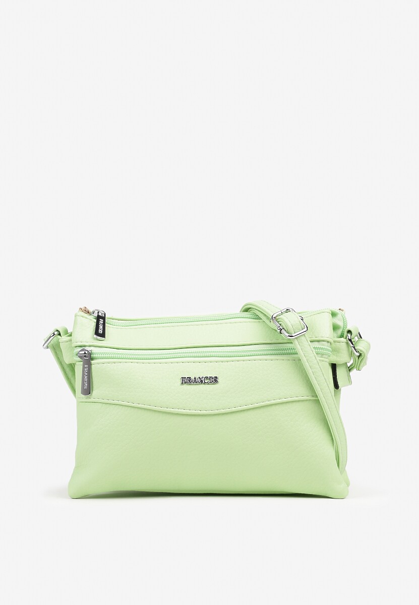 Jasnozielona Torebka Typu Listonoszka o Prostokątnym Fasonie Izinia