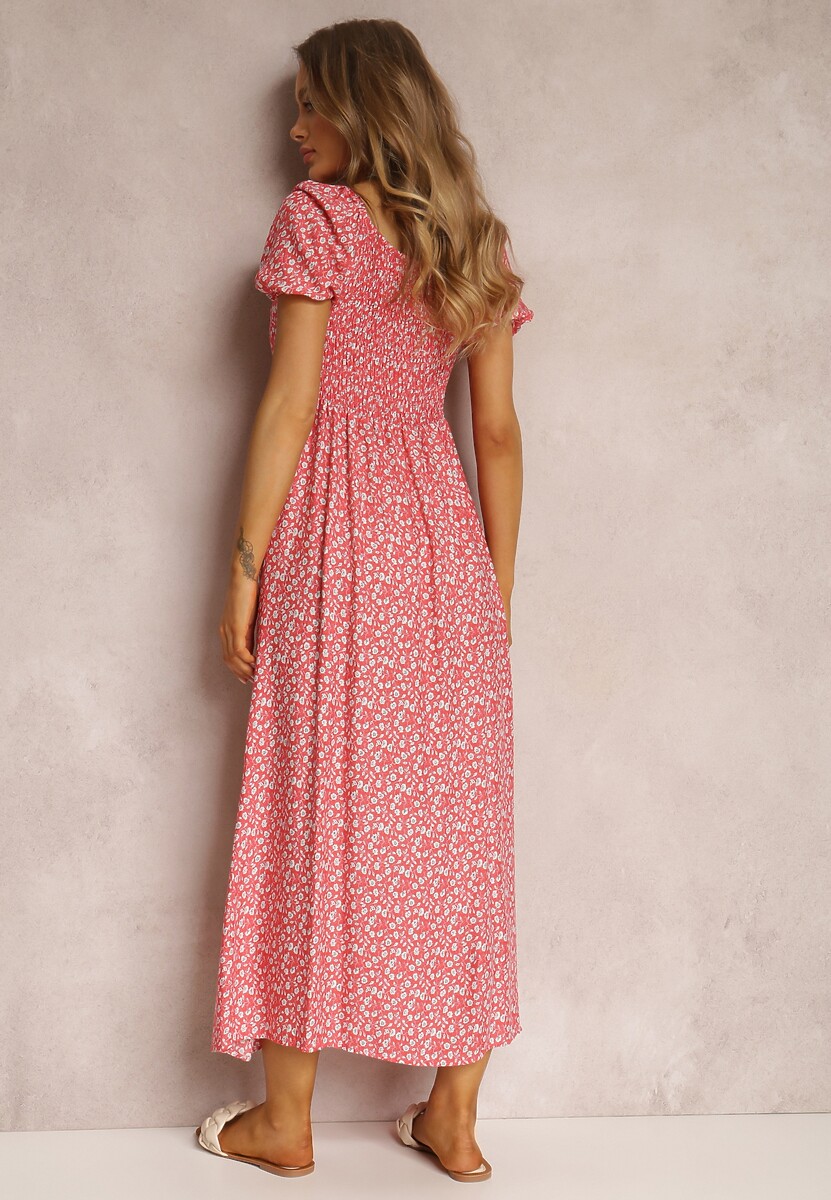 Czerwona Sukienka z Wiskozy Hichoh