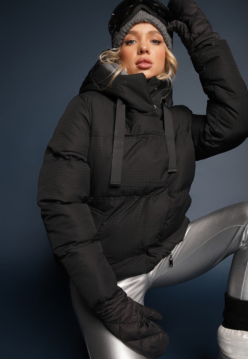 Ciemnobeżowa Kurtka Basic Pikowana z Nieodpinanym Kapturem Vertirya