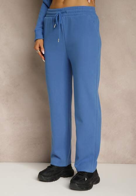 Niebieski 2-częściowy Komplet Dresowy z Bluzą i Spodniami Orifira