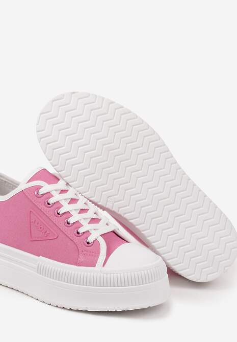 Fuksjowe Trampki na Podwójnej Podeszwie z Ozdobnym Znaczkiem na Cholewce Alivrelia