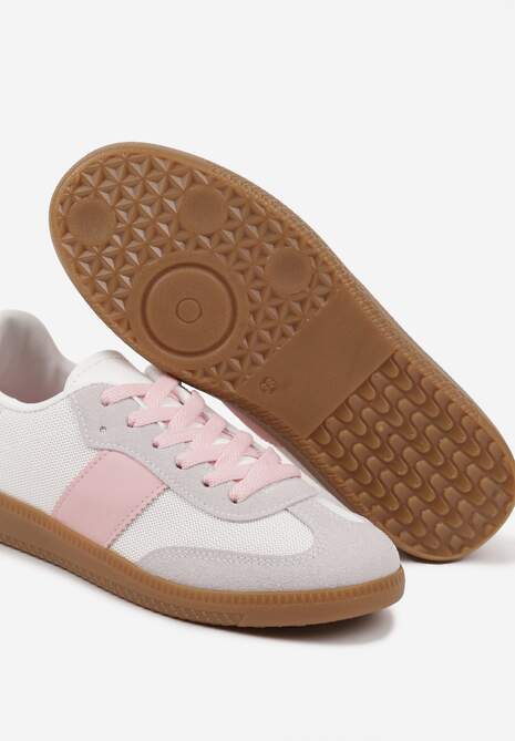 Biało-Różowe Sneakersy Tenisówki w Kultowym Stylu Neolithaen