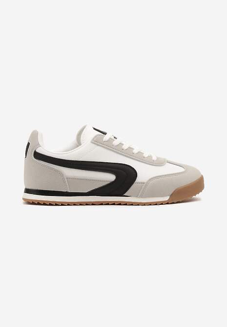 Biało-Szare Basicowe Sneakersy Ellimira