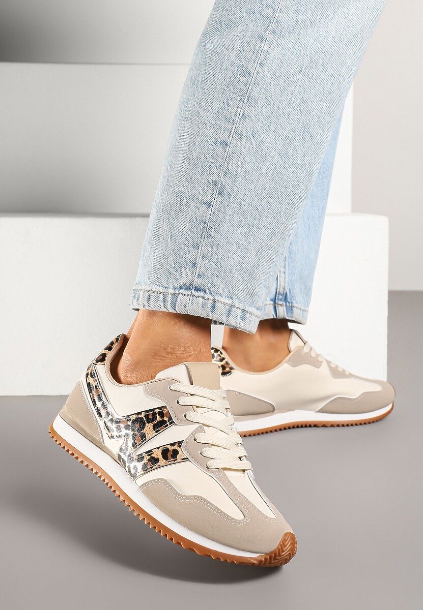 Różowe Sneakersy z Geometrycznym Wzorem i Metaliczną Wstawką Zolio