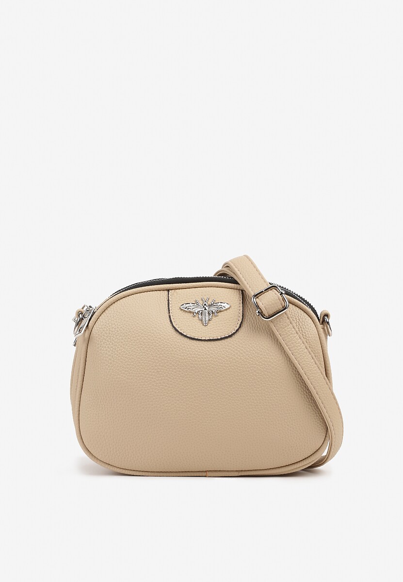 Brązowa Torebka Ozdobiona Metaliczną Aplikacją Nanowena