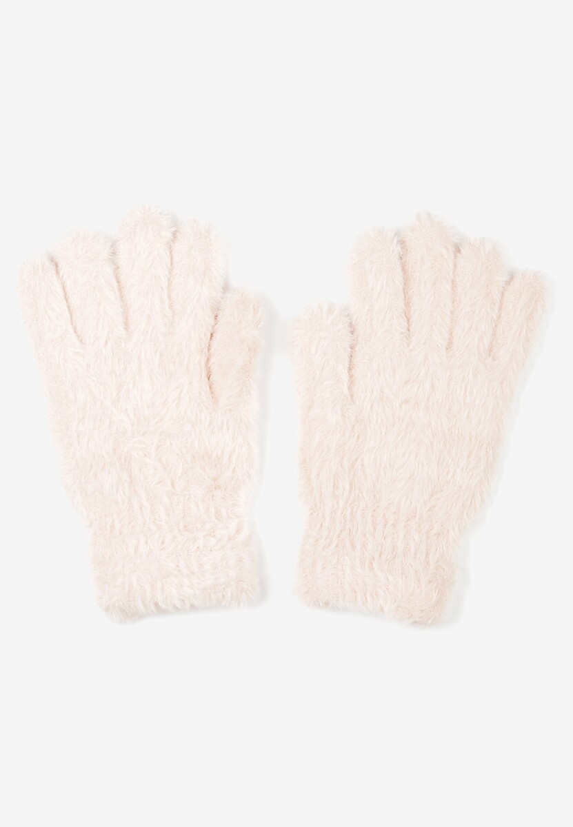 Jasnoróżowe Pluszowe Rękawiczki Kodili