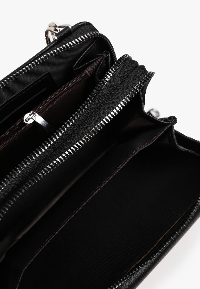 Czarna Mała Torebka z Dwiema Komorami i Dodatkowymi Odpinanymi Paskami Sialitha