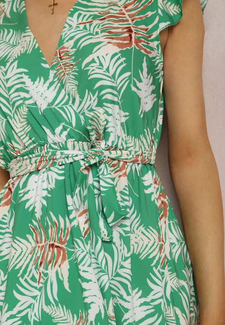 Zielona Sukienka z Paskiem Helomeda