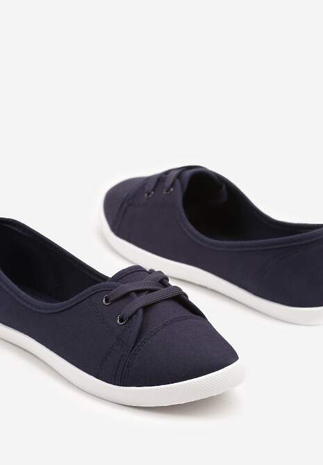 Granatowe Tenisówki Vices z Drobnym Sznurowaniem Telithia