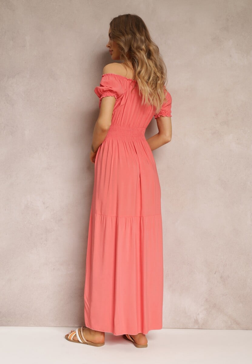 Pomarańczowa Rozkloszowana Sukienka Hiszpanka Yolaphne