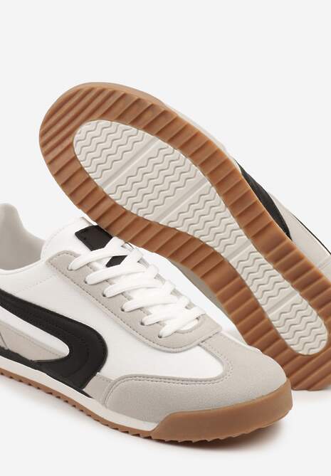 Biało-Szare Basicowe Sneakersy Ellimira