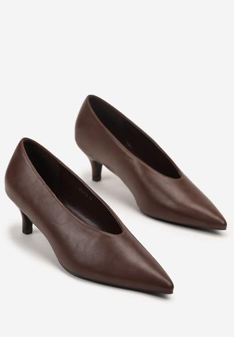 Brązowe Czółenka na Kaczuszce w Klasycznym Stylu Rilanela